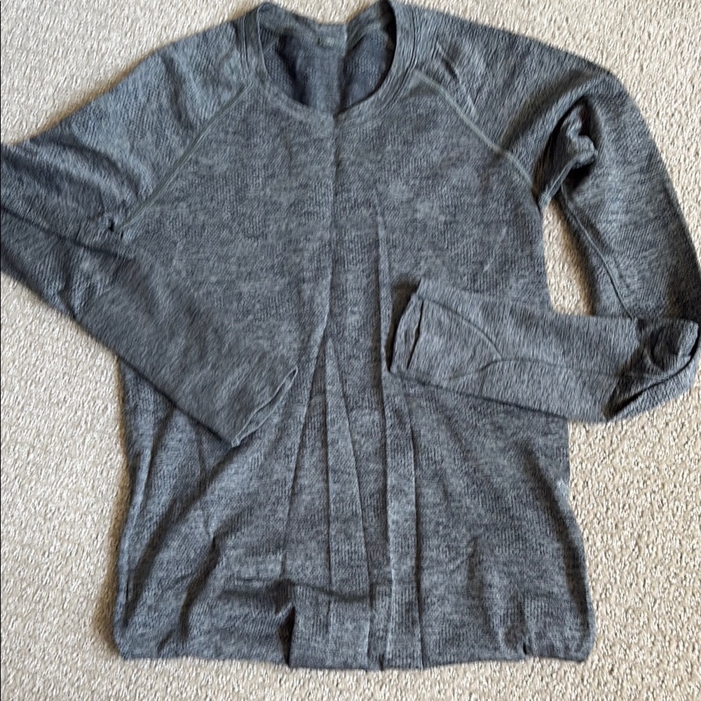 Gray Lululemon swiftly run top